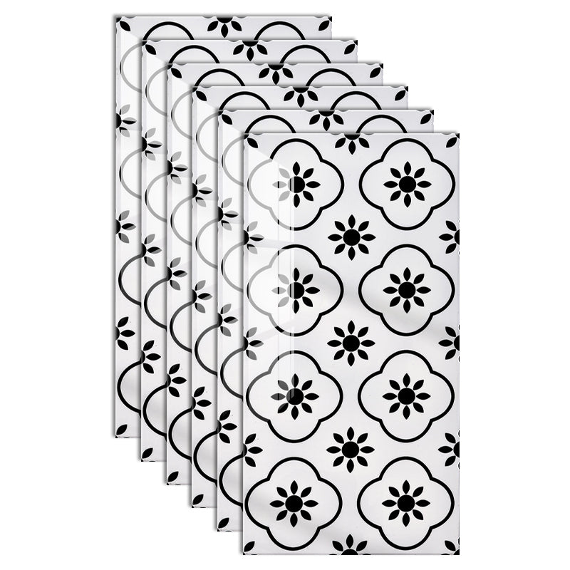 Modern Mosaic Tile Arabesque Print Peel and Stick Backsplash Tile for Kitchen Black White Clearhalo 'Flooring 'Home Improvement' 'home_improvement' 'home_improvement_peel_stick_blacksplash' 'Peel & Stick Backsplash Tile' 'peel_stick_blacksplash' 'Walls & Ceilings' Walls and Ceiling' 6681856