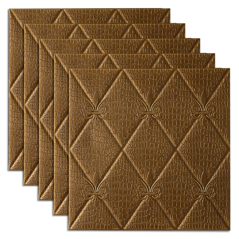 Industrial Wall Plank 3D Print Bathroom Living Room Wall Panels Set of 50 Brown 3D Embossed Clearhalo 'Flooring 'Home Improvement' 'home_improvement' 'home_improvement_wall_paneling' 'Wall Paneling' 'wall_paneling' 'Walls & Ceilings' Walls and Ceiling' 6681944