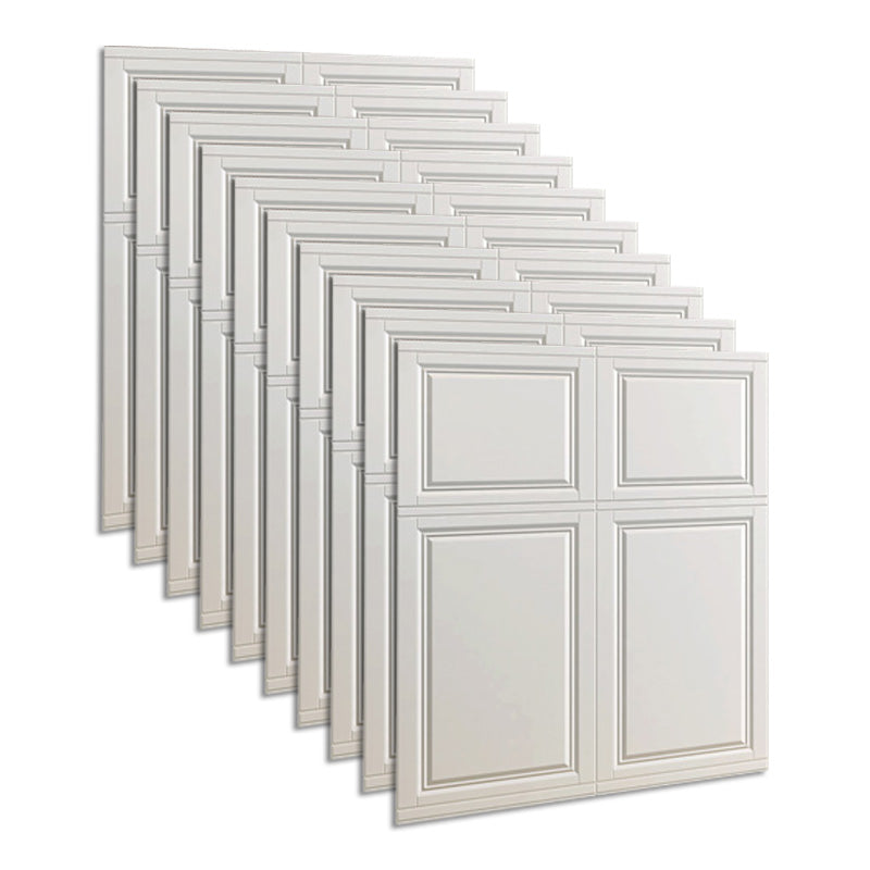 Glam Style Wall Paneling Living Room Peel and Stick 3D Embossing Waterproof Wall Paneling Cream Checkered Texture Clearhalo 'Flooring 'Home Improvement' 'home_improvement' 'home_improvement_wall_paneling' 'Wall Paneling' 'wall_paneling' 'Walls & Ceilings' Walls and Ceiling' 6682004