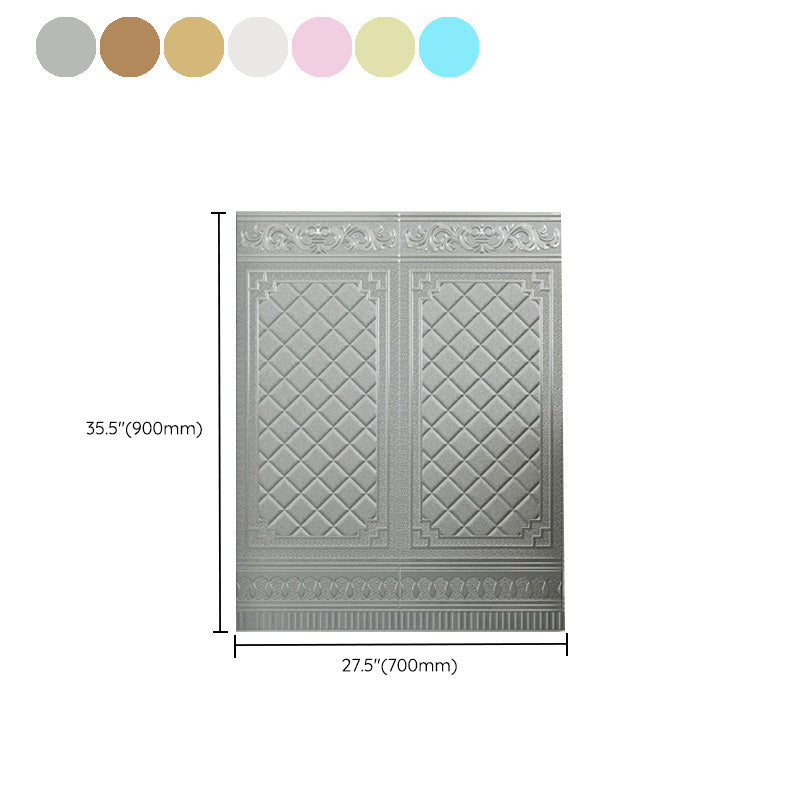 Glam Style Wall Paneling Living Room Peel and Stick 3D Embossing Waterproof Wall Paneling Clearhalo 'Flooring 'Home Improvement' 'home_improvement' 'home_improvement_wall_paneling' 'Wall Paneling' 'wall_paneling' 'Walls & Ceilings' Walls and Ceiling' 6682006