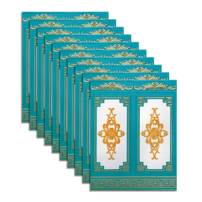 Glam Style Wall Panel Living Room 3D Embossed Waterproof Wall Paneling Sky Blue Clearhalo 'Flooring 'Home Improvement' 'home_improvement' 'home_improvement_wall_paneling' 'Wall Paneling' 'wall_paneling' 'Walls & Ceilings' Walls and Ceiling' 6682040