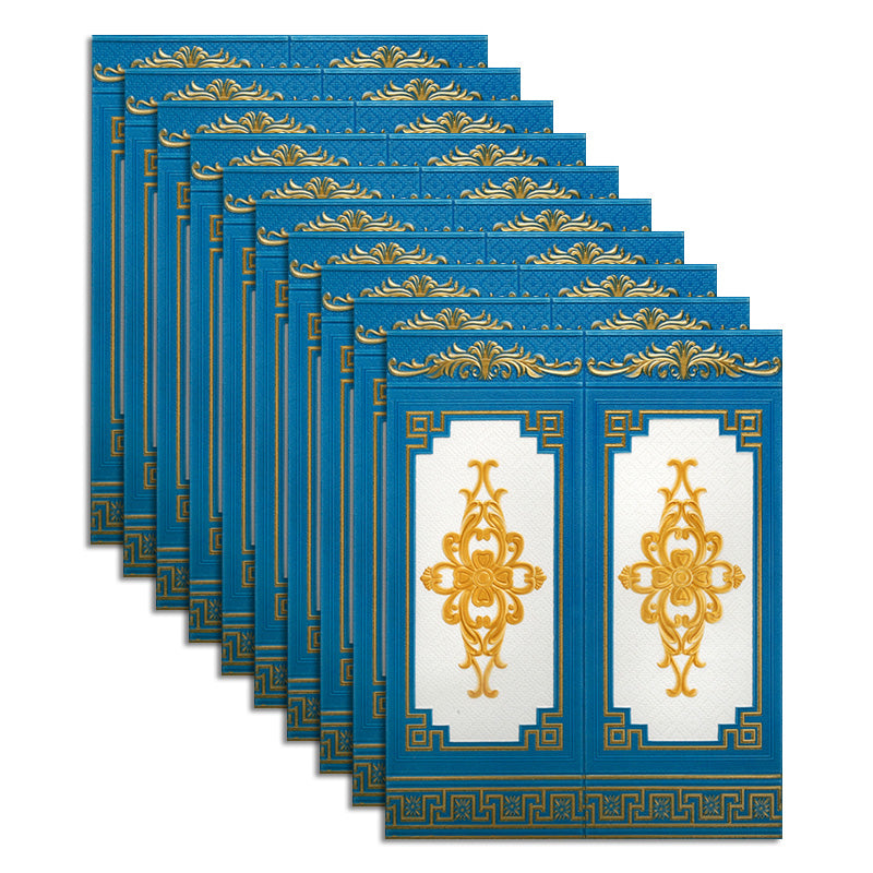 Glam Style Wall Panel Living Room 3D Embossed Waterproof Wall Paneling Dark Blue Clearhalo 'Flooring 'Home Improvement' 'home_improvement' 'home_improvement_wall_paneling' 'Wall Paneling' 'wall_paneling' 'Walls & Ceilings' Walls and Ceiling' 6682044