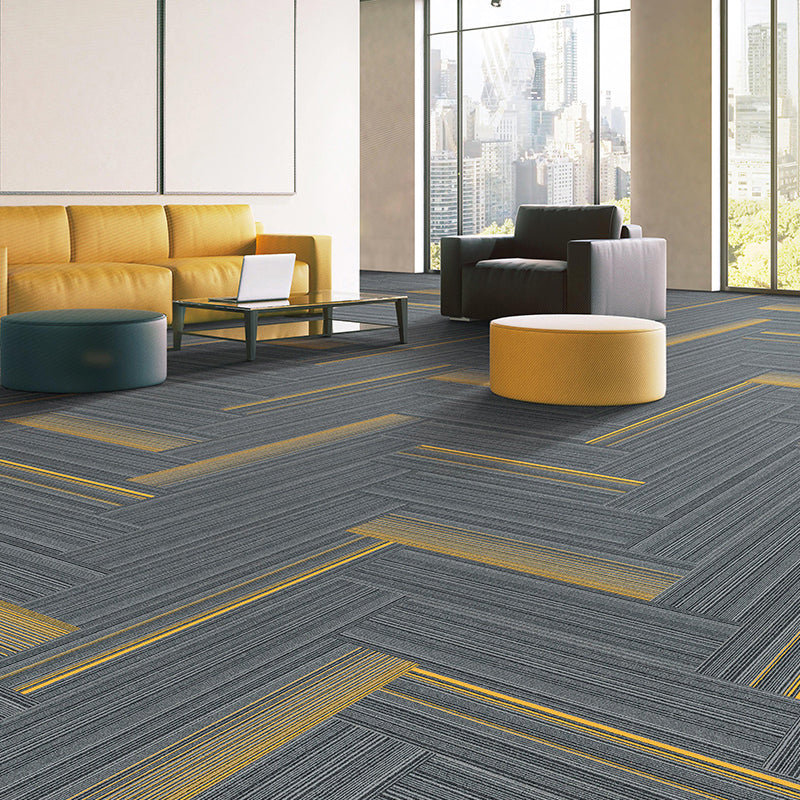 Gray Tone Level Loop Carpet Tile Self Adhesive Indoor Office Carpet Tile Gray-Yellow Clearhalo 'Carpet Tiles & Carpet Squares' 'carpet_tiles_carpet_squares' 'Flooring 'Home Improvement' 'home_improvement' 'home_improvement_carpet_tiles_carpet_squares' Walls and Ceiling' 6682081