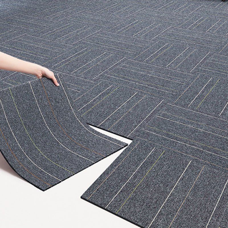 Gray Tone Level Loop Carpet Tile Solid Color Indoor Office Carpet Tile Black Clearhalo 'Carpet Tiles & Carpet Squares' 'carpet_tiles_carpet_squares' 'Flooring 'Home Improvement' 'home_improvement' 'home_improvement_carpet_tiles_carpet_squares' Walls and Ceiling' 6682106