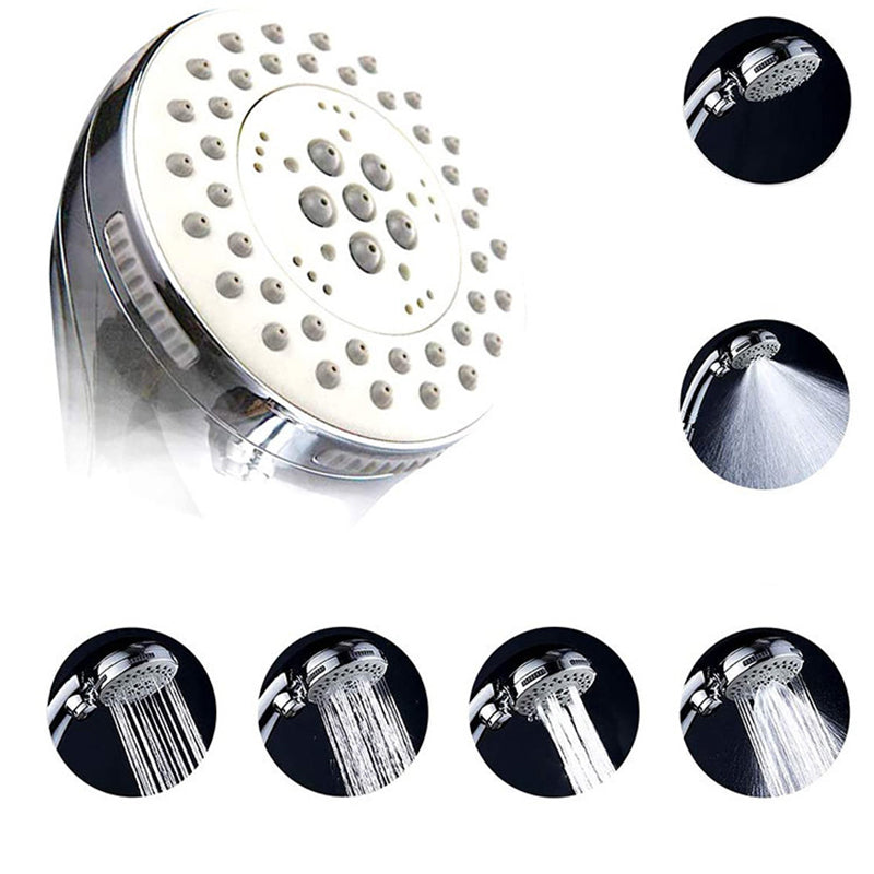 Round Dual Shower Head Stainless Steel 5-Spray Patterns Wall-Mount Showerhead Clearhalo 'Bathroom Remodel & Bathroom Fixtures' 'Home Improvement' 'home_improvement' 'home_improvement_shower_heads' 'Shower Heads' 'shower_heads' 'Showers & Bathtubs Plumbing' 'Showers & Bathtubs' 6682444