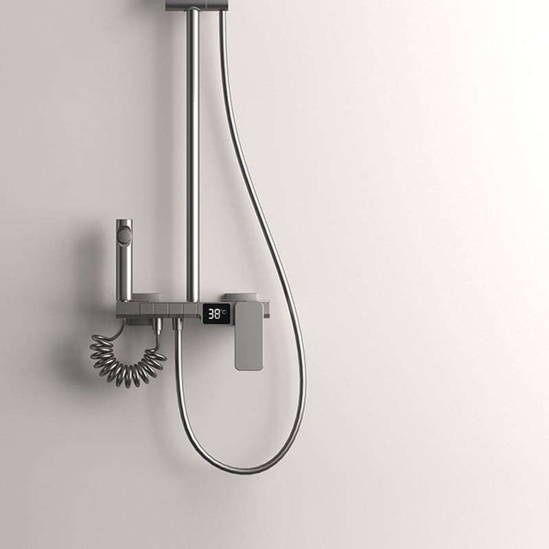 Contemporary Wall Mounted Shower System Slide Bar Included Shower Set Clearhalo 'Bathroom Remodel & Bathroom Fixtures' 'Home Improvement' 'home_improvement' 'home_improvement_shower_faucets' 'Shower Faucets & Systems' 'shower_faucets' 'Showers & Bathtubs Plumbing' 'Showers & Bathtubs' 6682652