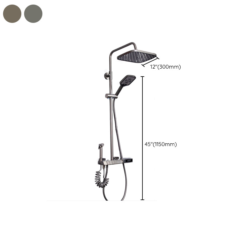 Contemporary Wall Mounted Shower System Slide Bar Included Shower Set Clearhalo 'Bathroom Remodel & Bathroom Fixtures' 'Home Improvement' 'home_improvement' 'home_improvement_shower_faucets' 'Shower Faucets & Systems' 'shower_faucets' 'Showers & Bathtubs Plumbing' 'Showers & Bathtubs' 6682665