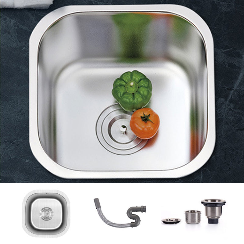 Modern Style Kitchen Sink Stainless Steel Kitchen Sink with Oval Shape 13"L x 13"W x 7"H Sink Only None Clearhalo 'Home Improvement' 'home_improvement' 'home_improvement_kitchen_sinks' 'Kitchen Remodel & Kitchen Fixtures' 'Kitchen Sinks & Faucet Components' 'Kitchen Sinks' 'kitchen_sinks' 6683560