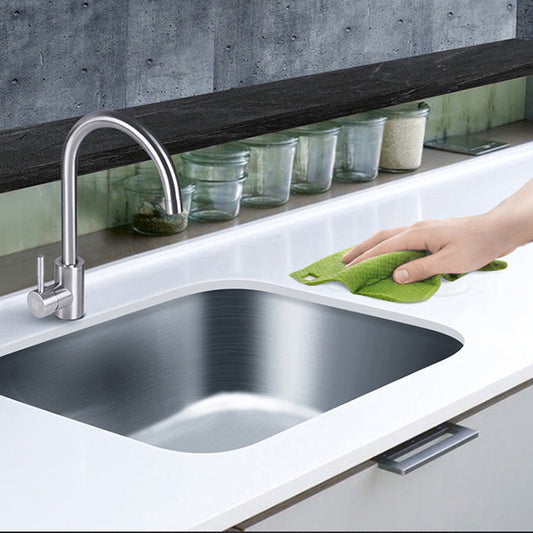 Modern Style Kitchen Sink Stainless Steel Kitchen Sink with Oval Shape Clearhalo 'Home Improvement' 'home_improvement' 'home_improvement_kitchen_sinks' 'Kitchen Remodel & Kitchen Fixtures' 'Kitchen Sinks & Faucet Components' 'Kitchen Sinks' 'kitchen_sinks' 6683567