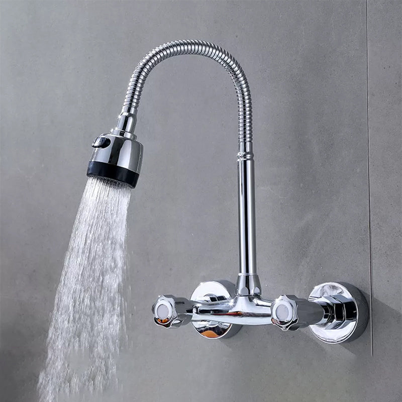 Modern Bridge Faucet Brass Knob Handle Swivel Spout Wall Mounted Pot Filler Faucet Brass Universal Clearhalo 'Home Improvement' 'home_improvement' 'home_improvement_kitchen_faucets' 'Kitchen Faucets' 'Kitchen Remodel & Kitchen Fixtures' 'Kitchen Sinks & Faucet Components' 'kitchen_faucets' 6683788