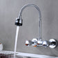 Modern Bridge Faucet Brass Knob Handle Swivel Spout Wall Mounted Pot Filler Faucet Clearhalo 'Home Improvement' 'home_improvement' 'home_improvement_kitchen_faucets' 'Kitchen Faucets' 'Kitchen Remodel & Kitchen Fixtures' 'Kitchen Sinks & Faucet Components' 'kitchen_faucets' 6683802