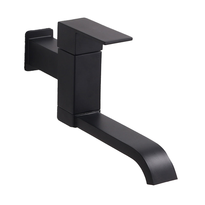 Contemporary Wall Mounted Bathroom Faucet Lever Handles Low Arc Rotatable Brass Faucet Clearhalo 'Bathroom Remodel & Bathroom Fixtures' 'Bathroom Sink Faucets' 'Bathroom Sinks & Faucet Components' 'bathroom_sink_faucets' 'Home Improvement' 'home_improvement' 'home_improvement_bathroom_sink_faucets' 6683817