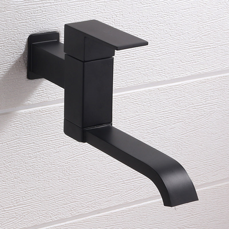 Contemporary Wall Mounted Bathroom Faucet Lever Handles Low Arc Rotatable Brass Faucet Black Up Handles Clearhalo 'Bathroom Remodel & Bathroom Fixtures' 'Bathroom Sink Faucets' 'Bathroom Sinks & Faucet Components' 'bathroom_sink_faucets' 'Home Improvement' 'home_improvement' 'home_improvement_bathroom_sink_faucets' 6683820