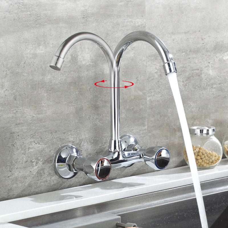 Modern Kitchen Faucet Brass Knob Handle High Arch Wall Mounted Pot Filler Faucet Clearhalo 'Home Improvement' 'home_improvement' 'home_improvement_kitchen_faucets' 'Kitchen Faucets' 'Kitchen Remodel & Kitchen Fixtures' 'Kitchen Sinks & Faucet Components' 'kitchen_faucets' 6683833