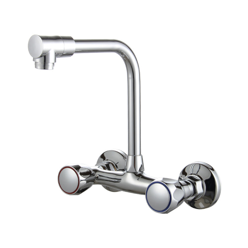 Modern Kitchen Faucet Brass Knob Handle High Arch Wall Mounted Pot Filler Faucet 7 Shape Clearhalo 'Home Improvement' 'home_improvement' 'home_improvement_kitchen_faucets' 'Kitchen Faucets' 'Kitchen Remodel & Kitchen Fixtures' 'Kitchen Sinks & Faucet Components' 'kitchen_faucets' 6683835