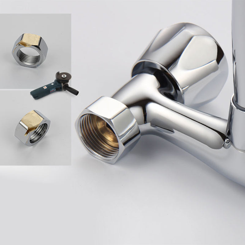 Modern Kitchen Faucet Brass Knob Handle High Arch Wall Mounted Pot Filler Faucet Clearhalo 'Home Improvement' 'home_improvement' 'home_improvement_kitchen_faucets' 'Kitchen Faucets' 'Kitchen Remodel & Kitchen Fixtures' 'Kitchen Sinks & Faucet Components' 'kitchen_faucets' 6683844