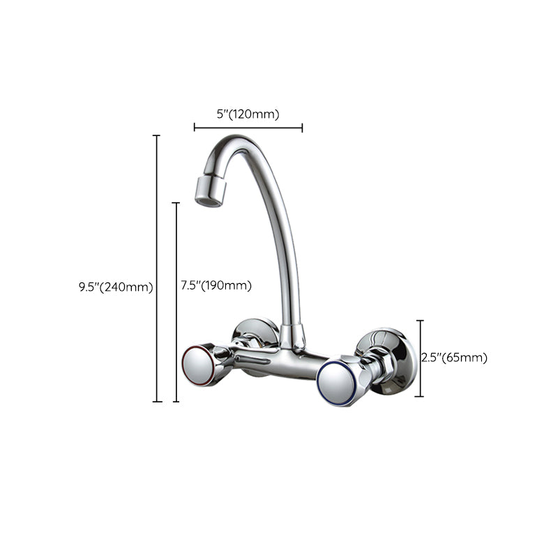 Modern Kitchen Faucet Brass Knob Handle High Arch Wall Mounted Pot Filler Faucet Clearhalo 'Home Improvement' 'home_improvement' 'home_improvement_kitchen_faucets' 'Kitchen Faucets' 'Kitchen Remodel & Kitchen Fixtures' 'Kitchen Sinks & Faucet Components' 'kitchen_faucets' 6683853