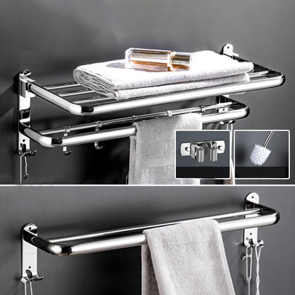 Modern Bathroom Accessory Kit Stainless Steel Towel Bar Bath Shelf Bathroom Set 4-Piece Set (Towel Bar) Clearhalo 'Bathroom Hardware Sets' 'Bathroom Hardware' 'Bathroom Remodel & Bathroom Fixtures' 'bathroom_hardware_sets' 'Home Improvement' 'home_improvement' 'home_improvement_bathroom_hardware_sets' 6688435