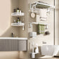 Contemporary Bath Hardware Set in Stainless Aluminum Matte White Robe Hooks/Bath Shelf Clearhalo 'Bathroom Hardware Sets' 'Bathroom Hardware' 'Bathroom Remodel & Bathroom Fixtures' 'bathroom_hardware_sets' 'Home Improvement' 'home_improvement' 'home_improvement_bathroom_hardware_sets' 6688527