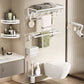Contemporary Bath Hardware Set in Stainless Aluminum Matte White Robe Hooks/Bath Shelf Double Bars 7-Piece Set Clearhalo 'Bathroom Hardware Sets' 'Bathroom Hardware' 'Bathroom Remodel & Bathroom Fixtures' 'bathroom_hardware_sets' 'Home Improvement' 'home_improvement' 'home_improvement_bathroom_hardware_sets' 6688556