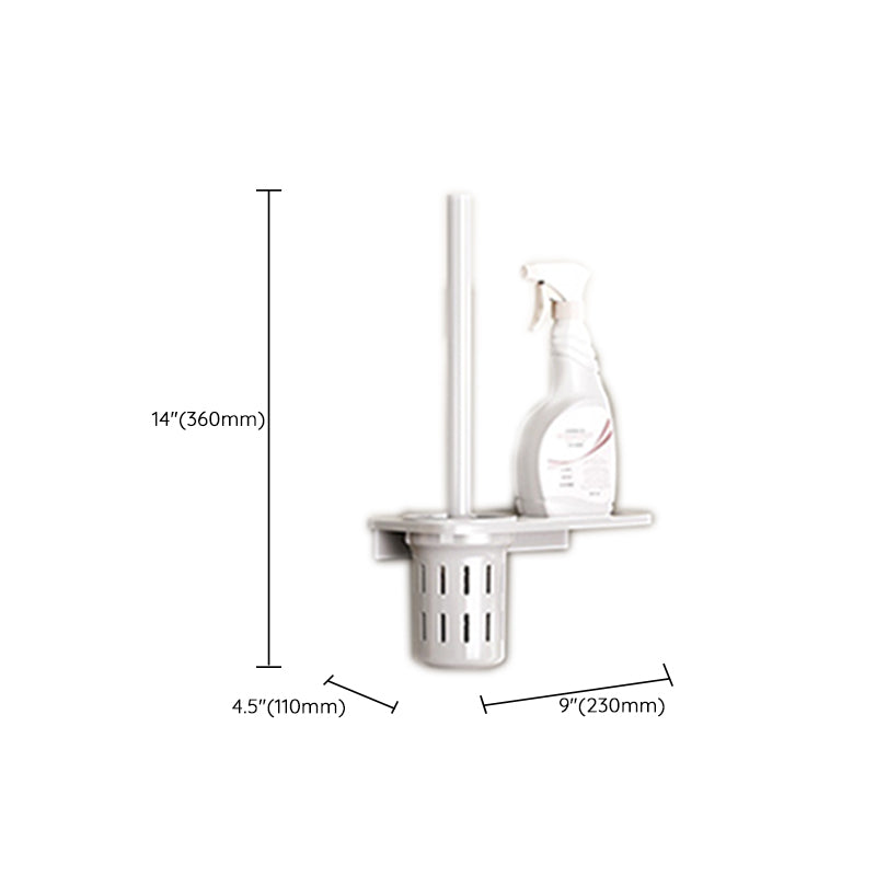 Contemporary Bath Hardware Set in Stainless Aluminum Matte White Robe Hooks/Bath Shelf Clearhalo 'Bathroom Hardware Sets' 'Bathroom Hardware' 'Bathroom Remodel & Bathroom Fixtures' 'bathroom_hardware_sets' 'Home Improvement' 'home_improvement' 'home_improvement_bathroom_hardware_sets' 6688565
