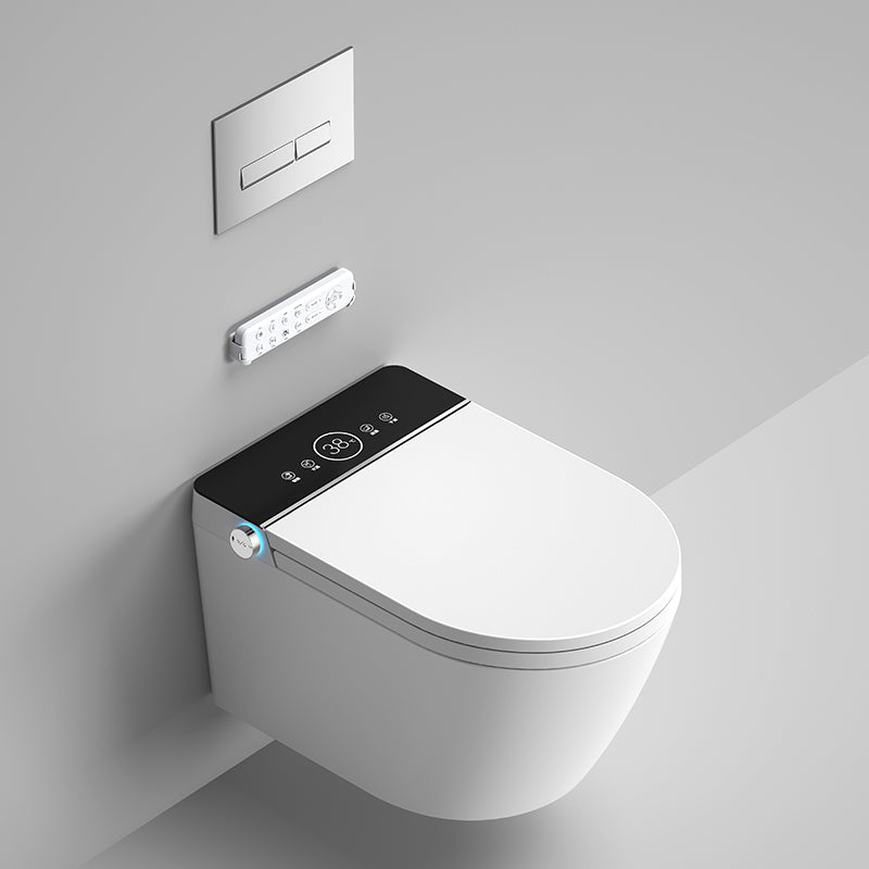 Smart Elongated Toilet with Heated Seat Antimicrobial Wall Mounted Bidet Clearhalo 'Bathroom Remodel & Bathroom Fixtures' 'Bidets' 'Home Improvement' 'home_improvement' 'home_improvement_bidets' 'Toilets & Bidets' 6688599