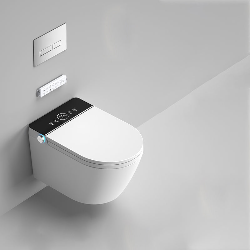 Smart Elongated Toilet with Heated Seat Antimicrobial Wall Mounted Bidet Toilet Black Clearhalo 'Bathroom Remodel & Bathroom Fixtures' 'Bidets' 'Home Improvement' 'home_improvement' 'home_improvement_bidets' 'Toilets & Bidets' 6688601