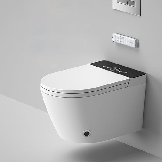 Smart Elongated Toilet with Heated Seat Antimicrobial Wall Mounted Bidet Clearhalo 'Bathroom Remodel & Bathroom Fixtures' 'Bidets' 'Home Improvement' 'home_improvement' 'home_improvement_bidets' 'Toilets & Bidets' 6688606