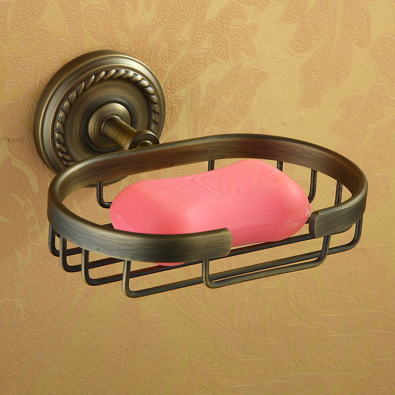 Distressed Brass Traditional Bathroom Set with Bath Shelf/Paper Holder & Towel Bar Soap Dish Clearhalo 'Bathroom Hardware Sets' 'Bathroom Hardware' 'Bathroom Remodel & Bathroom Fixtures' 'bathroom_hardware_sets' 'Home Improvement' 'home_improvement' 'home_improvement_bathroom_hardware_sets' 6688678