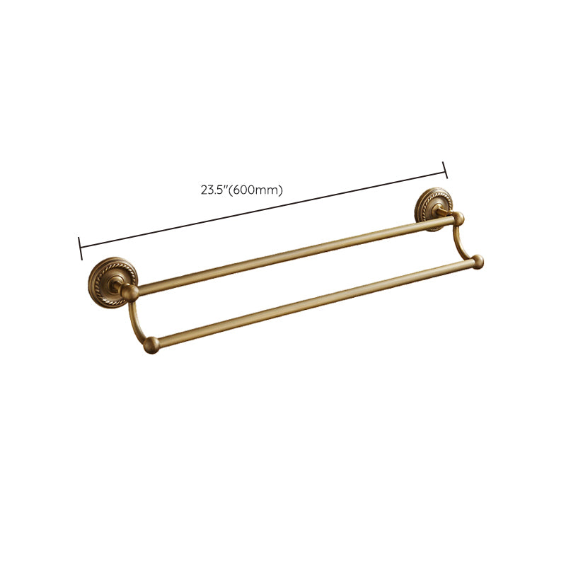 Distressed Brass Traditional Bathroom Set with Bath Shelf/Paper Holder & Towel Bar Clearhalo 'Bathroom Hardware Sets' 'Bathroom Hardware' 'Bathroom Remodel & Bathroom Fixtures' 'bathroom_hardware_sets' 'Home Improvement' 'home_improvement' 'home_improvement_bathroom_hardware_sets' 6688718