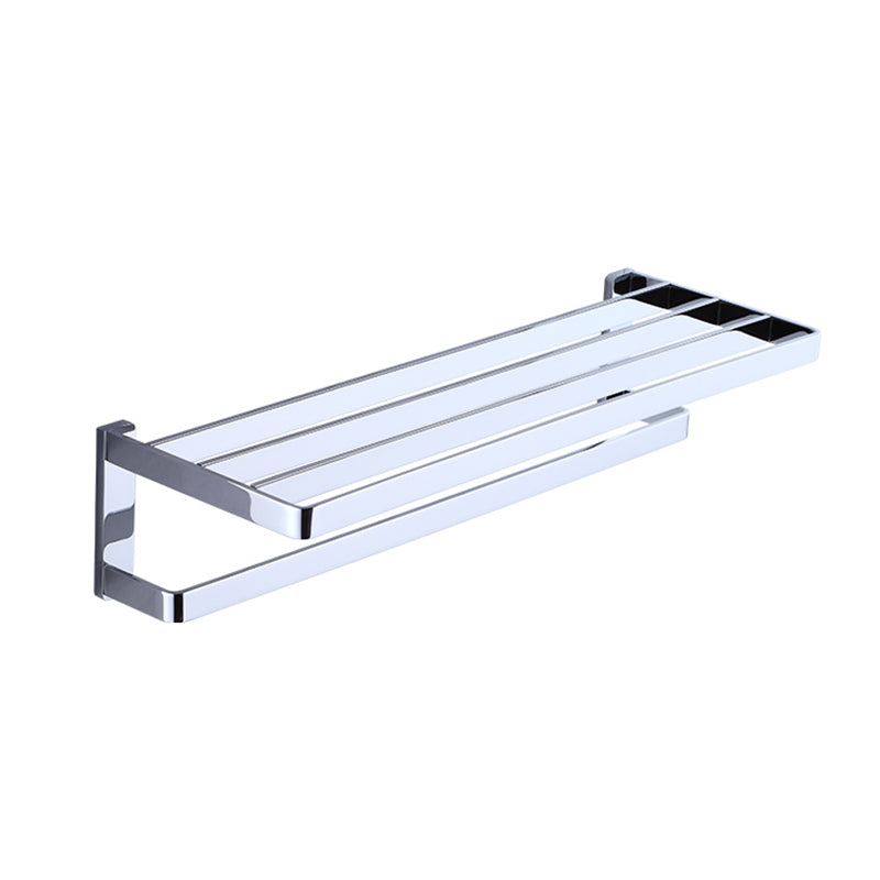 Chrome Brass Moderne Bathroom Accessory Set with Towel Bar/ Ring/Paper Holder & Robe Hook Clearhalo 'Bathroom Hardware Sets' 'Bathroom Hardware' 'Bathroom Remodel & Bathroom Fixtures' 'bathroom_hardware_sets' 'Home Improvement' 'home_improvement' 'home_improvement_bathroom_hardware_sets' 6688777