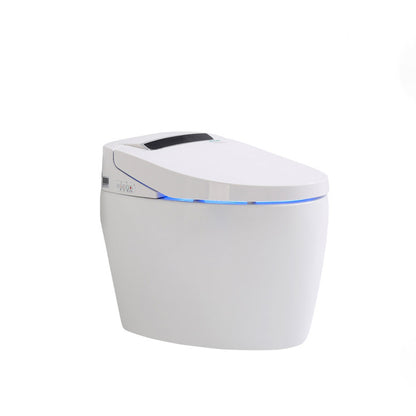 Contemporary Floor Standing Bidet in White Elongated Toilet White Inner Manual Flip (Standard) Clearhalo 'Bathroom Remodel & Bathroom Fixtures' 'Bidets' 'Home Improvement' 'home_improvement' 'home_improvement_bidets' 'Toilets & Bidets' 6688904