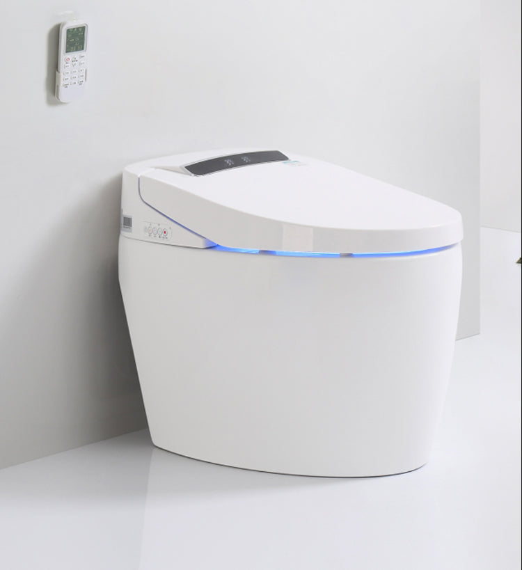 Contemporary Floor Standing Bidet in White Elongated Toilet Clearhalo 'Bathroom Remodel & Bathroom Fixtures' 'Bidets' 'Home Improvement' 'home_improvement' 'home_improvement_bidets' 'Toilets & Bidets' 6688907