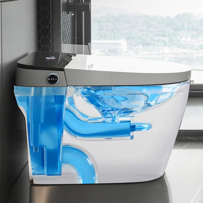 Contemporary Floor Standing Bidet in White Elongated Toilet Clearhalo 'Bathroom Remodel & Bathroom Fixtures' 'Bidets' 'Home Improvement' 'home_improvement' 'home_improvement_bidets' 'Toilets & Bidets' 6688916