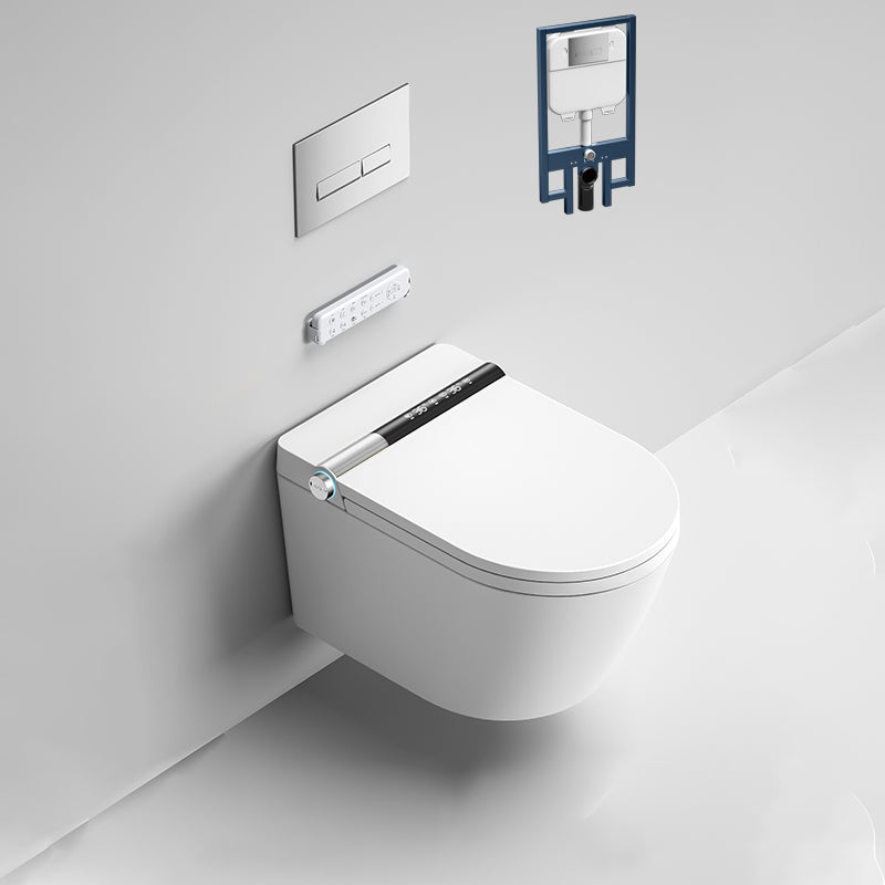 16.14" High Elongated Wall Mounted Bidet with Heated Seat White Bidet White Silver Clearhalo 'Bathroom Remodel & Bathroom Fixtures' 'Bidets' 'Home Improvement' 'home_improvement' 'home_improvement_bidets' 'Toilets & Bidets' 6688934