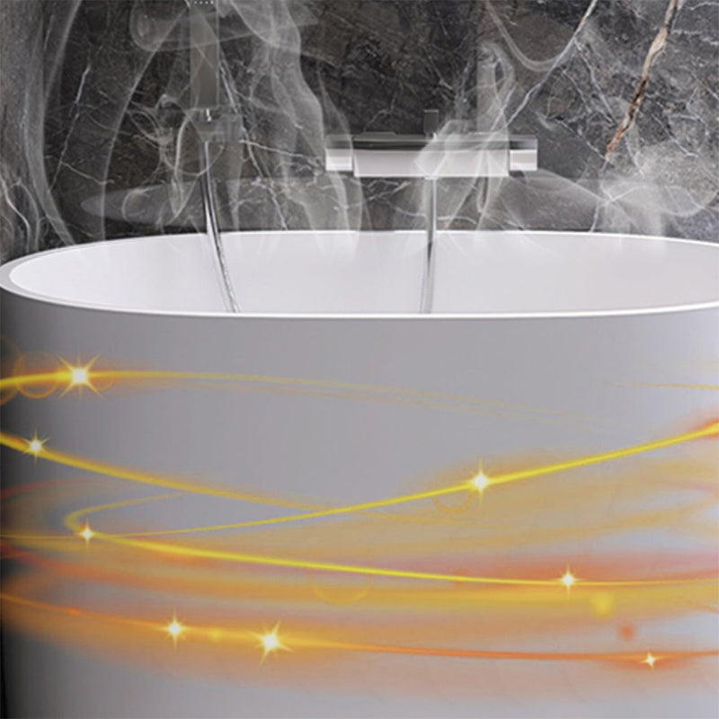 Modern Style Freestanding Bath Tub Acrylic Oval Bathtub in White Clearhalo 'Bathroom Remodel & Bathroom Fixtures' 'Bathtubs' 'Home Improvement' 'home_improvement' 'home_improvement_bathtubs' 'Showers & Bathtubs' 6688990