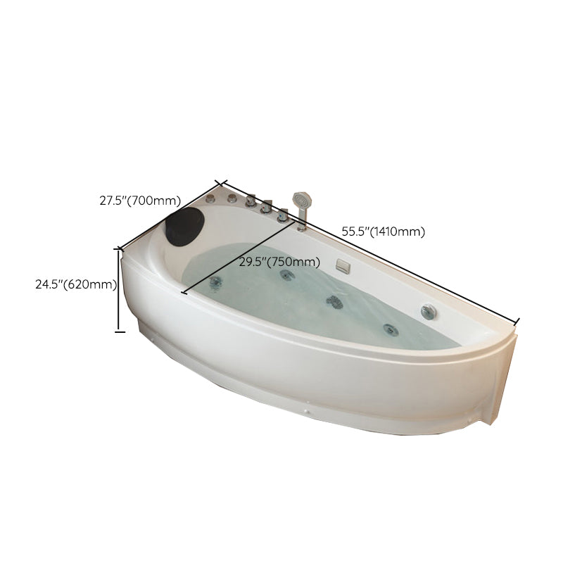 Modern Acrylic Corner Bathtub Soaking/Whirlpool Back to Wall Bathtub Clearhalo 'Bathroom Remodel & Bathroom Fixtures' 'Bathtubs' 'Home Improvement' 'home_improvement' 'home_improvement_bathtubs' 'Showers & Bathtubs' 6689079