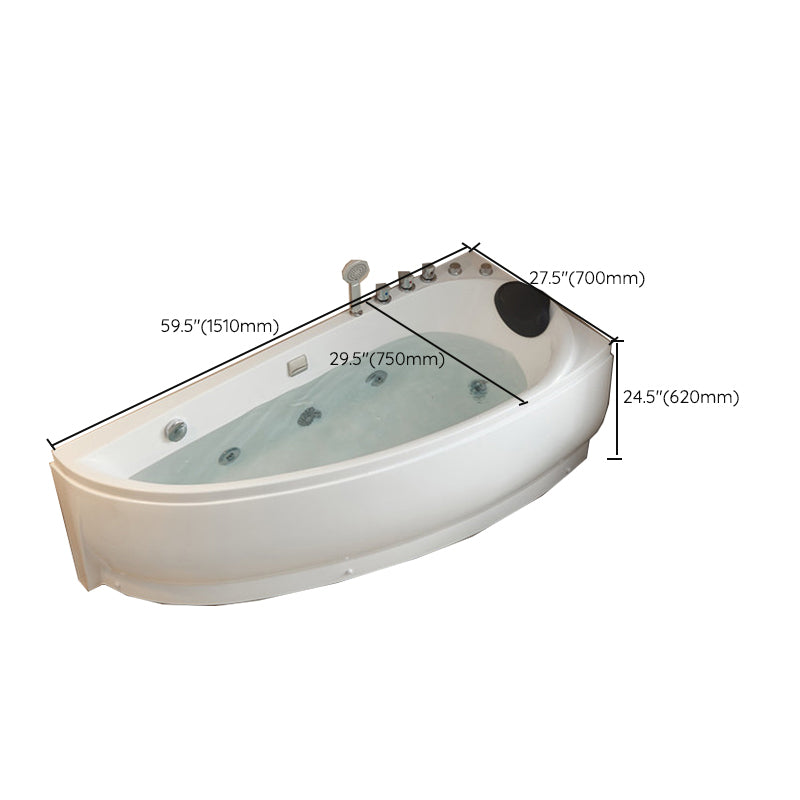 Modern Acrylic Corner Bathtub Soaking/Whirlpool Back to Wall Bathtub Clearhalo 'Bathroom Remodel & Bathroom Fixtures' 'Bathtubs' 'Home Improvement' 'home_improvement' 'home_improvement_bathtubs' 'Showers & Bathtubs' 6689084