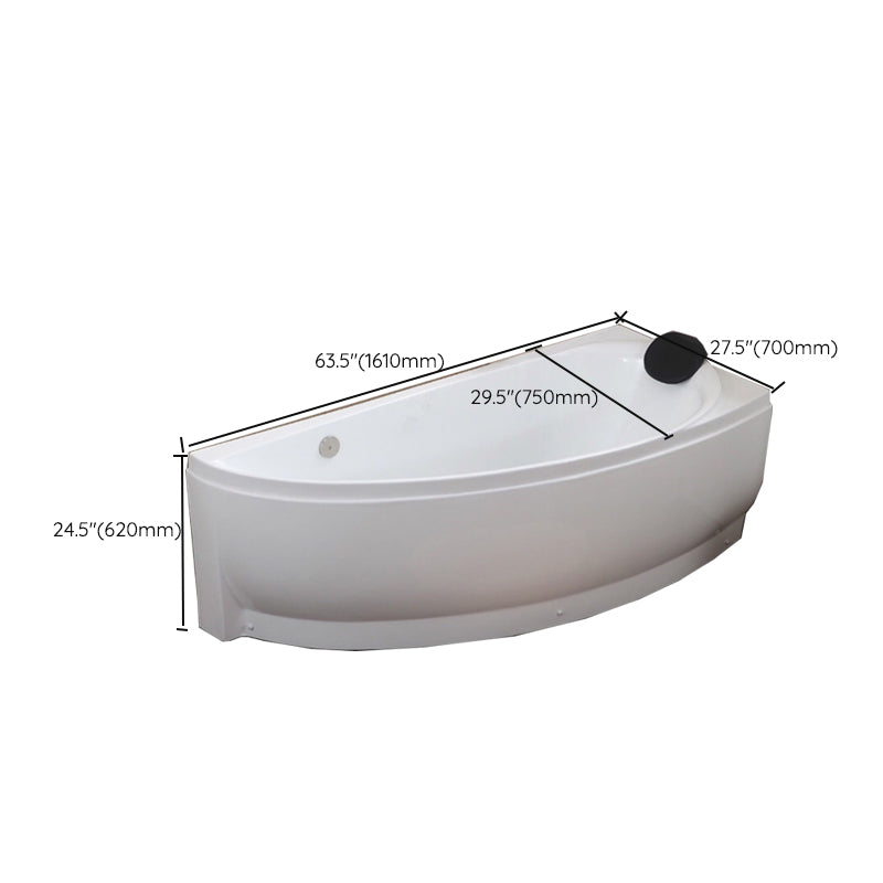Modern Acrylic Corner Bathtub Soaking/Whirlpool Back to Wall Bathtub Clearhalo 'Bathroom Remodel & Bathroom Fixtures' 'Bathtubs' 'Home Improvement' 'home_improvement' 'home_improvement_bathtubs' 'Showers & Bathtubs' 6689086