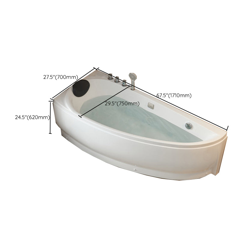 Modern Acrylic Corner Bathtub Soaking/Whirlpool Back to Wall Bathtub Clearhalo 'Bathroom Remodel & Bathroom Fixtures' 'Bathtubs' 'Home Improvement' 'home_improvement' 'home_improvement_bathtubs' 'Showers & Bathtubs' 6689095