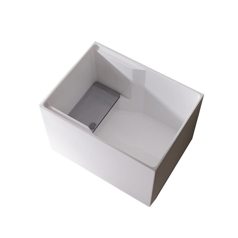 Modern Style Acrylic Soaking Bathtub Rectangle Back to Wall Bathtub Clearhalo 'Bathroom Remodel & Bathroom Fixtures' 'Bathtubs' 'Home Improvement' 'home_improvement' 'home_improvement_bathtubs' 'Showers & Bathtubs' 6689107