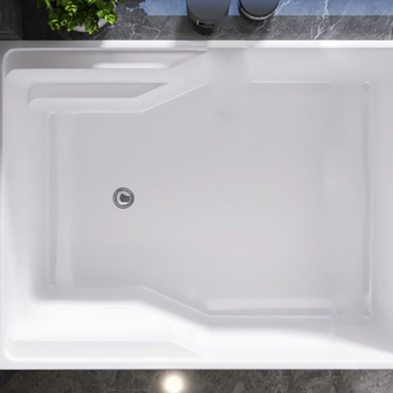 Modern Style Acrylic Soaking Bathtub Rectangle Back to Wall Bathtub Clearhalo 'Bathroom Remodel & Bathroom Fixtures' 'Bathtubs' 'Home Improvement' 'home_improvement' 'home_improvement_bathtubs' 'Showers & Bathtubs' 6689109