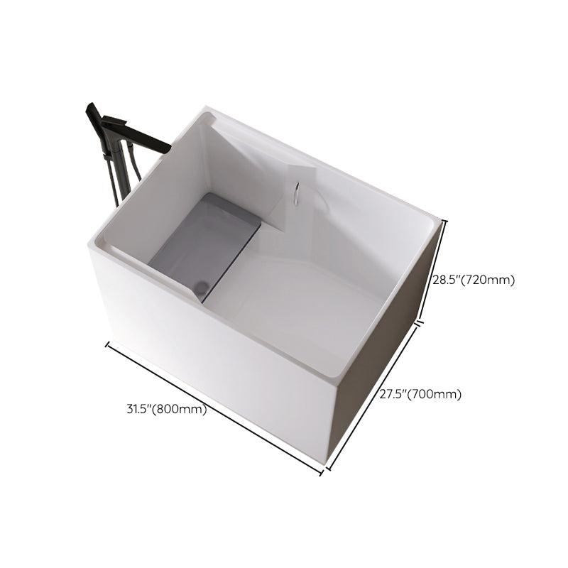 Modern Style Acrylic Soaking Bathtub Rectangle Back to Wall Bathtub Clearhalo 'Bathroom Remodel & Bathroom Fixtures' 'Bathtubs' 'Home Improvement' 'home_improvement' 'home_improvement_bathtubs' 'Showers & Bathtubs' 6689116