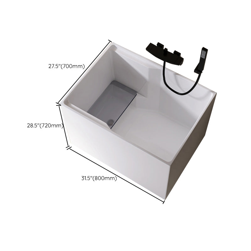 Modern Style Acrylic Soaking Bathtub Rectangle Back to Wall Bathtub Clearhalo 'Bathroom Remodel & Bathroom Fixtures' 'Bathtubs' 'Home Improvement' 'home_improvement' 'home_improvement_bathtubs' 'Showers & Bathtubs' 6689117