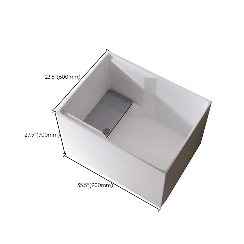 Modern Style Acrylic Soaking Bathtub Rectangle Back to Wall Bathtub Clearhalo 'Bathroom Remodel & Bathroom Fixtures' 'Bathtubs' 'Home Improvement' 'home_improvement' 'home_improvement_bathtubs' 'Showers & Bathtubs' 6689136