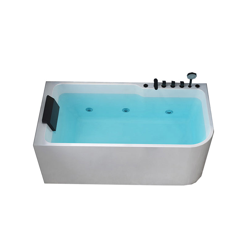 Modern Acrylic Soaking/Whirlpool Bathtub Rectangle Back to Wall Bathtub Clearhalo 'Bathroom Remodel & Bathroom Fixtures' 'Bathtubs' 'Home Improvement' 'home_improvement' 'home_improvement_bathtubs' 'Showers & Bathtubs' 6689157