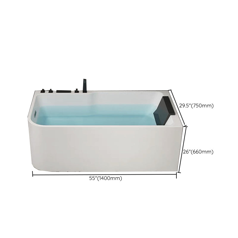 Modern Acrylic Soaking/Whirlpool Bathtub Rectangle Back to Wall Bathtub Clearhalo 'Bathroom Remodel & Bathroom Fixtures' 'Bathtubs' 'Home Improvement' 'home_improvement' 'home_improvement_bathtubs' 'Showers & Bathtubs' 6689179