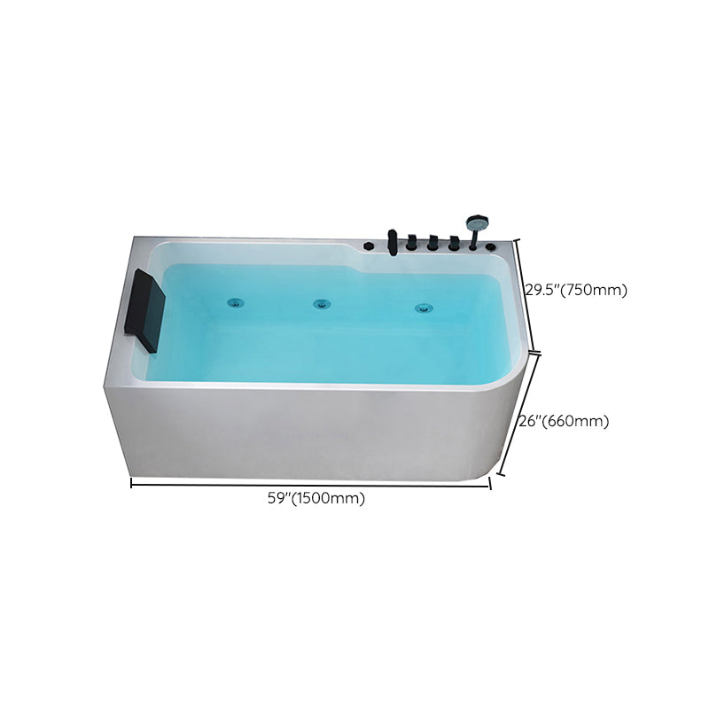 Modern Acrylic Soaking/Whirlpool Bathtub Rectangle Back to Wall Bathtub Clearhalo 'Bathroom Remodel & Bathroom Fixtures' 'Bathtubs' 'Home Improvement' 'home_improvement' 'home_improvement_bathtubs' 'Showers & Bathtubs' 6689186