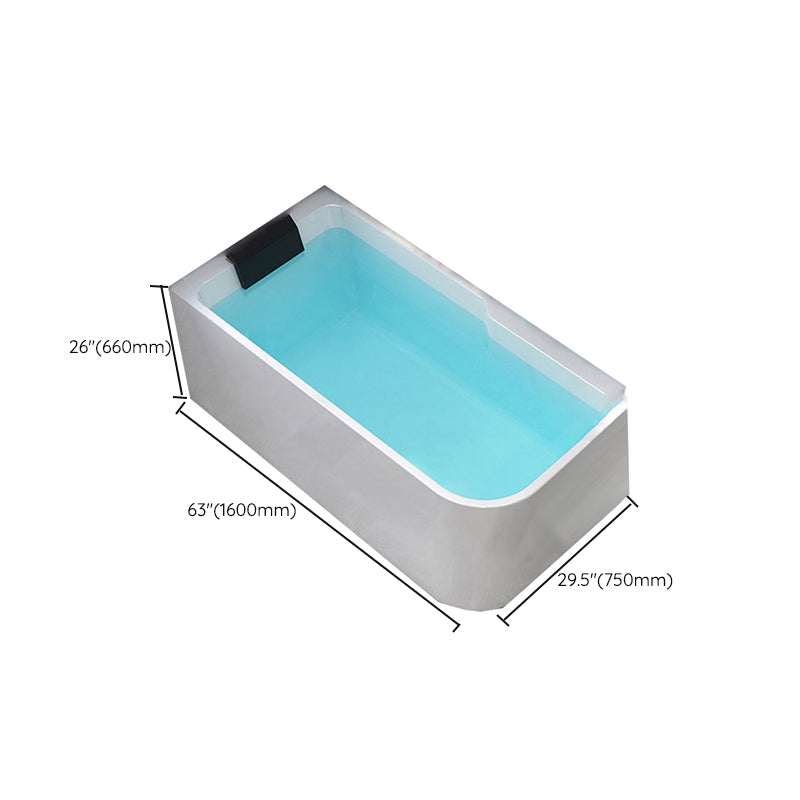 Modern Acrylic Soaking/Whirlpool Bathtub Rectangle Back to Wall Bathtub Clearhalo 'Bathroom Remodel & Bathroom Fixtures' 'Bathtubs' 'Home Improvement' 'home_improvement' 'home_improvement_bathtubs' 'Showers & Bathtubs' 6689189