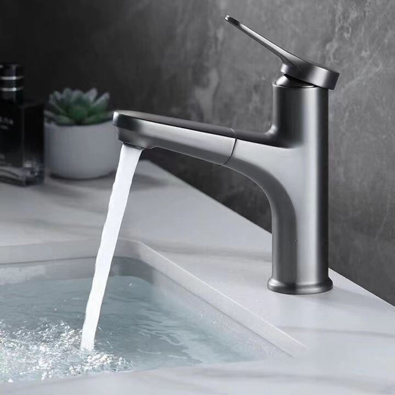 Basic Sink Faucet Brass Faucet Silver Centerset Lavatory Faucet Clearhalo 'Bathroom Remodel & Bathroom Fixtures' 'Bathroom Sink Faucets' 'Bathroom Sinks & Faucet Components' 'bathroom_sink_faucets' 'Home Improvement' 'home_improvement' 'home_improvement_bathroom_sink_faucets' 6693941